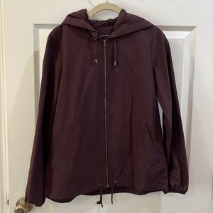 EILEEN FISHER Burgundy Cotton Nylon Jacket with hood
